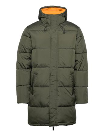Repreve Puffer Long Jacket Thermo Fodrad Jacka Grön Knowledge Cotton Apparel
