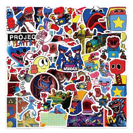 50X Poppy Playtime Stickers Project Huggy Wuggy Mamma Långa Ben Boxy Boo-telefon