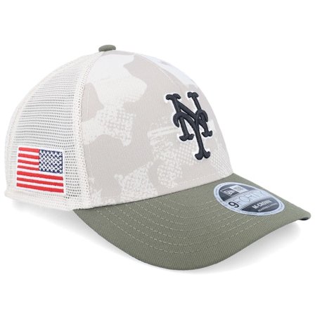 New Era - Negro trucker Gorra - New York Mets MLB Armed Forces Day 9FORTY Stone/Olive A-frame Trucker @ Hatstore