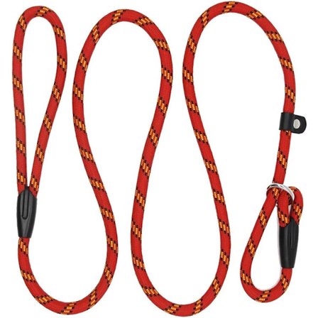 140cm Ekstremt Slitesterk Sterk Hundetreningsline Justerbar Koppel for Mellomstore til Store Hunder, Rød