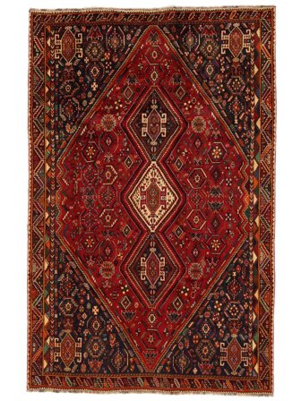 Handgeknoopt Perzisch Ghashghai Fine Vloerkleed 180X280 Zwart/Donkerrood