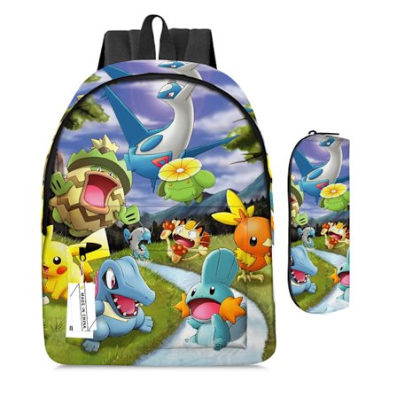 2 ST/set tecknad ryggsäck anime student ryggsäck pennfodral stor kapacitet ryggsäck L14