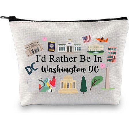 Washington DC Repræsenterer Washington DC Makeup Taske Washington DC Rejse Kosmetiktaske Washington DC Rejseminde (Washington DC)
