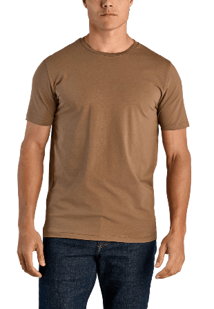 Lindbergh Mens Stretch Crew Neck Tee T-shirts Herr Brun 3XL