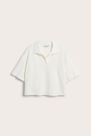 Kappahl | Løstsittende topp med krage | Offwhite