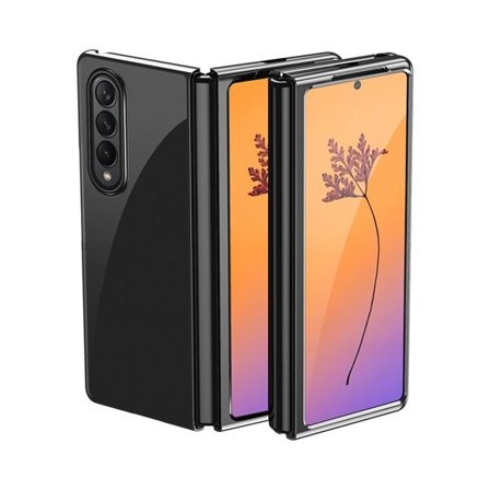 Pläteringsfodral för Samsung Galaxy Z Fold 4 fodral med en metallram svart