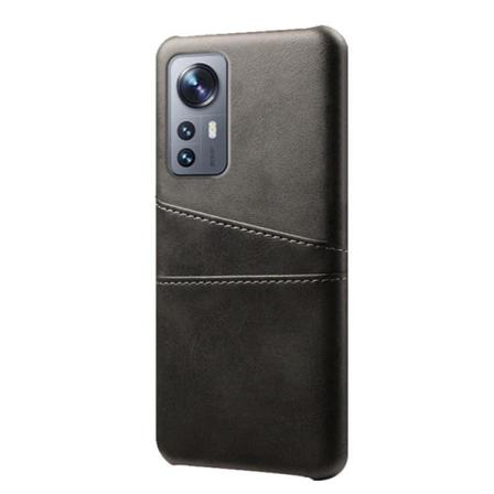 Korthållare Läder Skal Xiaomi 12 Pro - Svart