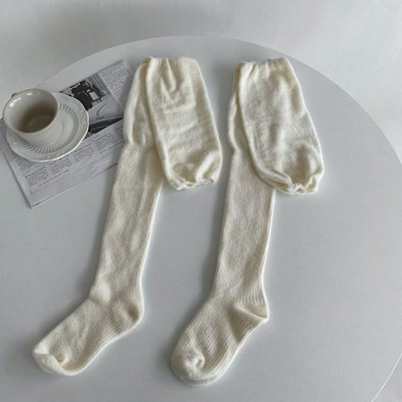 Over Knee Strumpor Lårtights BEIGE