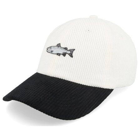 Skillfish - Weiss Unconstructed Cap - Tiny Salmon Corduroy Off White/Black Dad Cap @ Hatstore