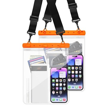 Uimiseen tarkoitettu vedenpitävä olkalaukku ORANSSI