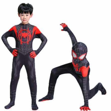 Kids Miles Morales Costume Spiderman Cosplay Jumpsuit cm zy - Perfet 120