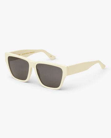 Sunglass 11 - Ivory White Solid - Black - One Size
