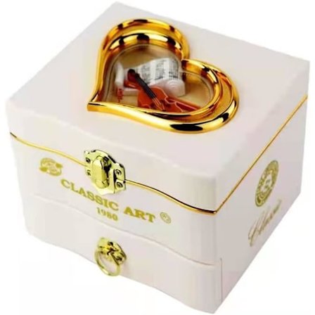 Musikkboks med skuff og fiolinlokk, beste gave til barn, kjæreste, kone til Valentinsdag, Thanksgiving