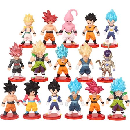 16 Kakepynt for Dragon Ball, Dragon Ball Z Temafestutstyr, Barnefestdekorasjon
