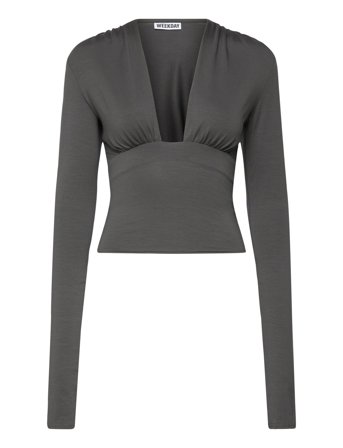 Weekday Long Sleeve Top - Grey - S
