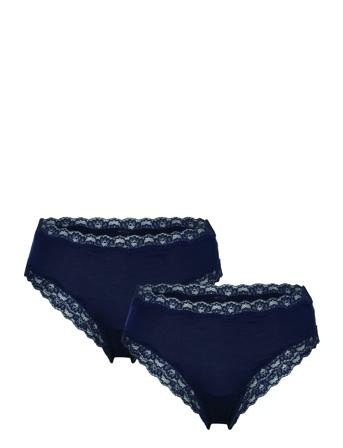 Brief Vilma Brz Low 2-Pack Truse Brief Truse Marineblå Lindex*Betinget Tilbud