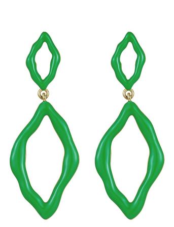 Roxy Eanmel Earring Green/Gold Øredobber Smykker Grønn Bud To Rose*Betinget Tilbud