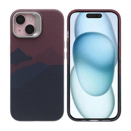 Mountain and xinghe mountain peak Case For iPhone 15 mountaln red