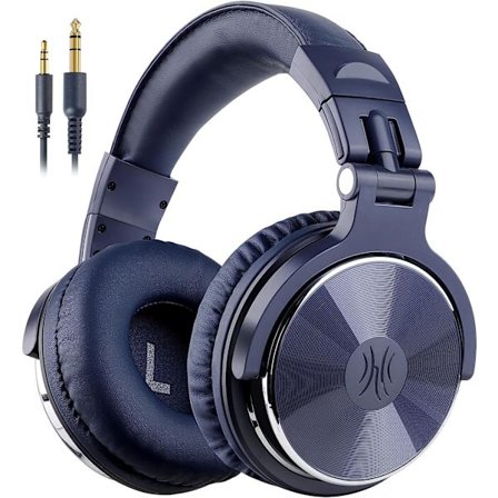 Trådbundna over-ear-hörlurar Studioövervakning och mixning DJ-stereohörlurar för AMP-datorinspelning Podcasting-tangentbord Gitarr Laptop(blå)