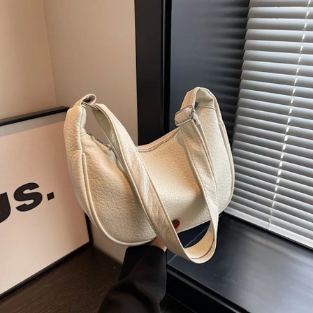 Dam Hobo-väskor i enfärgad design, stor kapacitet, crossbody-väska för resor, halvmåneformad axelväska, dagliga midjeväskor