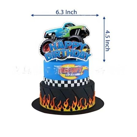 Monster Truck Bursdagskake Topper Festutstyr Bursdagsdekorasjoner