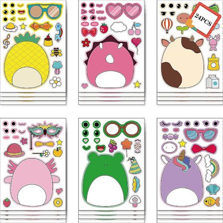 24 stk. DIY tegneserie-tema lag-et-ansikt klistremerker pakke, morsomme klistremerker klistremerker håndverk sett barneleker for festdekorasjon, 