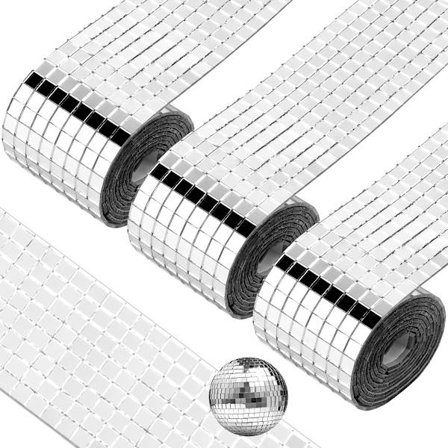 Selvklæbende mosaikfliser - Pakke med 3 - 10 x 10 mm - Mini firkantede glasspejlklistermærker