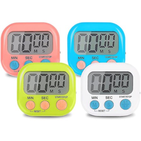 4 stk. Multifunktionel Elektronisk Timer Køkkentimer Madlavningstimer Studietimer