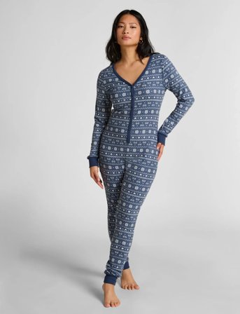 Hunkemöller Onesie Jersey Fairisle - Blue - S