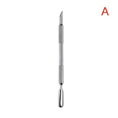 1 stk Nail Art Dual End rustfritt stål icle Pusher Spoon Dead S A