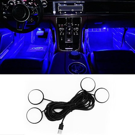 LED Atmosfärslampor För Bil Fot Ambient Dekorativ Lampa En Med Fyra Nattlampa Stjärnlampa Bil Ljus Interiör Tillbehör| |