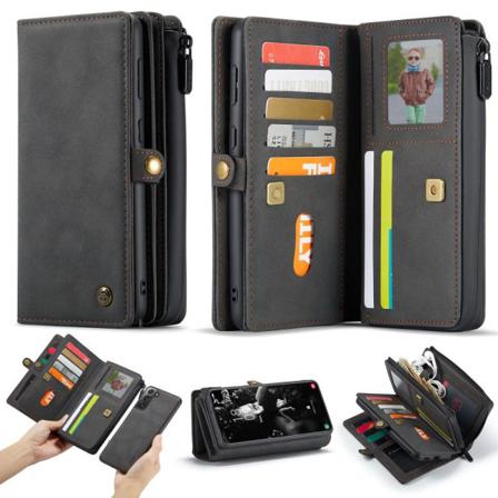 Caseme Samsung S21 Fe Caseme Big Wallet 2in1 Magnet Plånbok - Sv Svart