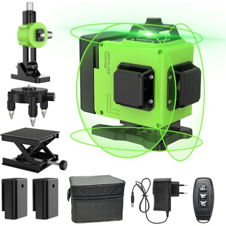 360°x 4 Laseritaso, Itsetaseutuva 3D Pysty- ja Vaakasuora