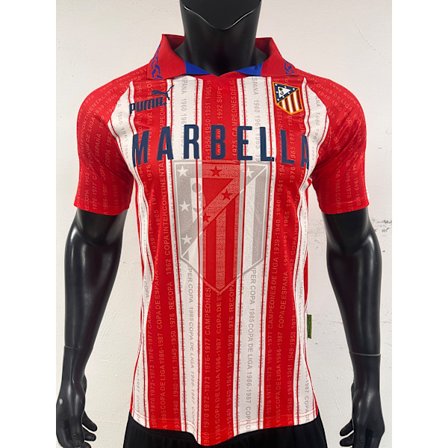 95-96 Atlético Madrid Hjemmebane Fodbolduniform T-shirt S-2XL
