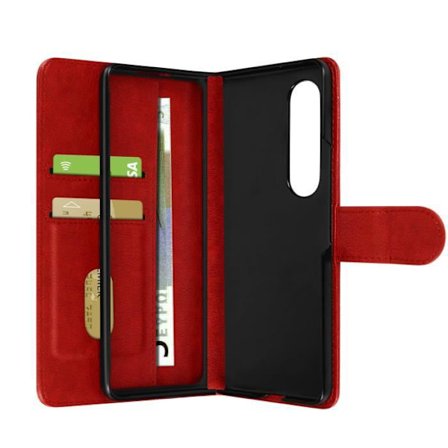 Samsung Galaxy Z Fold 3 Plånbok Flip Cover Magnetisk flik röd