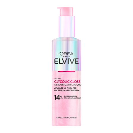 L'Oréal Paris Elvive Glycolic Gloss Siero Senza Risciacquo con Acido Glicolico 150ml - Siero Capelli