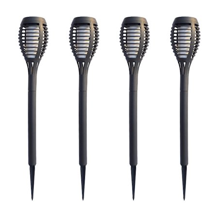 Solcellslampa med flimrande låga, 1 st utomhus solcellslampa med flimrande låga, vattentät solcellslampa för landskap, dekorativ belysning för 