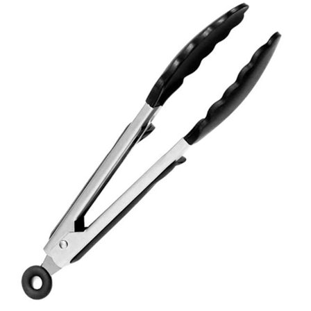 Køkkentænger grilltang rustfrit stål brødrister tang og silikonehåndtag 9" madlavningstang