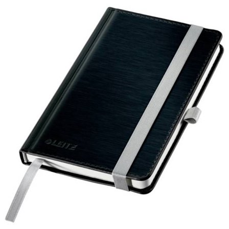 Leitz 44911094 Sort satineret ternet notesblok Antal sider: 80 DIN A6