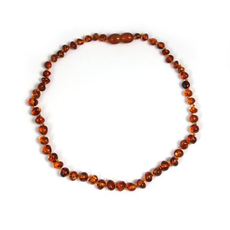 Raw Amber Necklace / Genuine Baltic Amber Necklace Made of Natural Unpolished Amber Beads 32cm