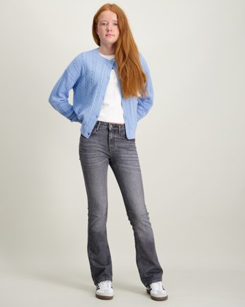 Calvin Klein MR FLARE MID GREY STONE Szary Jeansy Dziewczyna - Kids Brand Store