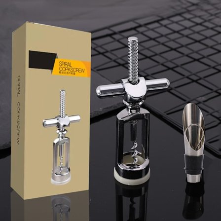 Korsformet proptrækker til vinflasker - Manuel proptrækker til vin og øl, flaskeåbner med vinsæt