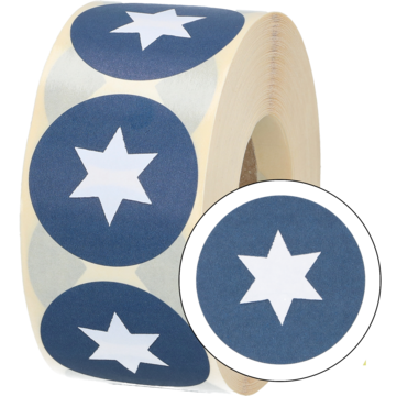 ETIKETT STJERNE BLÅ 40MM