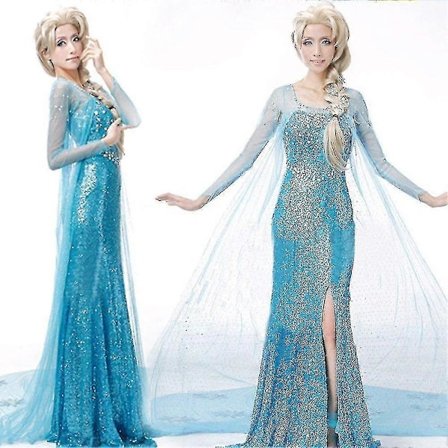 Elsa Kjole Voksen Kvinde Kostume-XS7-