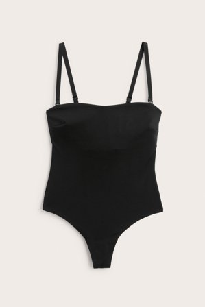 Kappahl | Body ze stringami, lekko modelujące, z wyściełanymi miseczkami Czarne 3XL | Kobieta