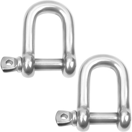 D-skrue løfte krok med M16 pin (Sett med 2) - sterk rustfritt stål krok,