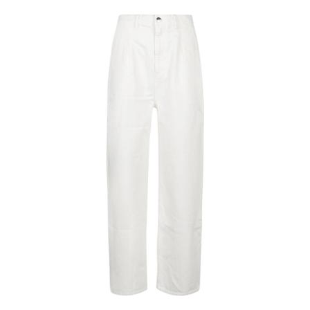 Loulou Studio, Wide Trousers Wit, Dames, Maat:W25