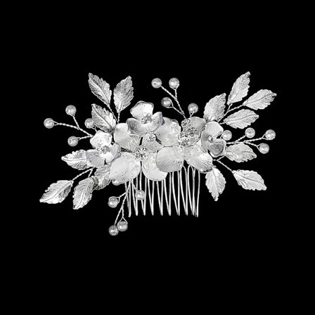 Ny sølvlegering hårkam håndlavede perler rhinsten mode metal hovedbeklædning elegant hår smykker tilbehør til kvinder