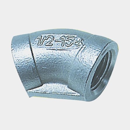 Koleno 1852-Marine, nerezová a kyselinovzdorná ocel (AISI 316), úhel 45°, 3/8" G (BSP) (vnitřní) na 3/8" G (BSP) (vnitřní)