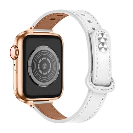 Apple Watch Series 8 (41mm) urrem i ægte okselæder - Hvid